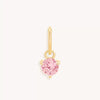 Stainless Steel Geometric Round Zircon Inlaid Electroplating Birthstone Pendant