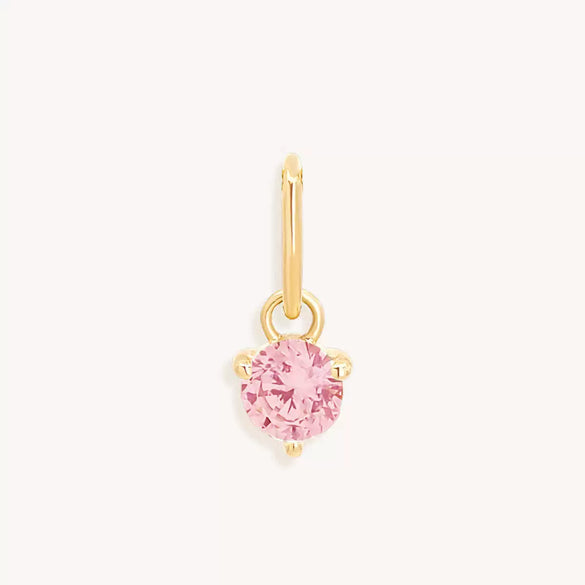 Stainless Steel Geometric Round Zircon Inlaid Electroplating Birthstone Pendant