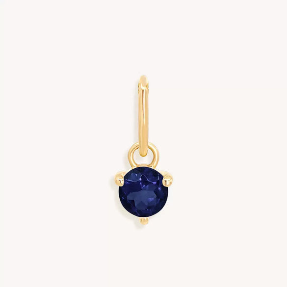 Stainless Steel Geometric Round Zircon Inlaid Electroplating Birthstone Pendant