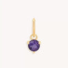 Stainless Steel Geometric Round Zircon Inlaid Electroplating Birthstone Pendant
