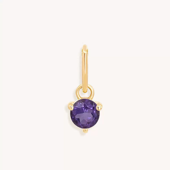 Stainless Steel Geometric Round Zircon Inlaid Electroplating Birthstone Pendant
