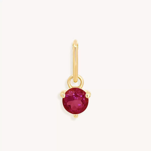 Stainless Steel Geometric Round Zircon Inlaid Electroplating Birthstone Pendant