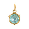 Stainless Steel Geometric Round Zircon Inlaid Electroplating Birthstone Pendant