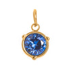Stainless Steel Geometric Round Zircon Inlaid Electroplating Birthstone Pendant