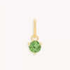 Stainless Steel Geometric Round Zircon Inlaid Electroplating Birthstone Pendant