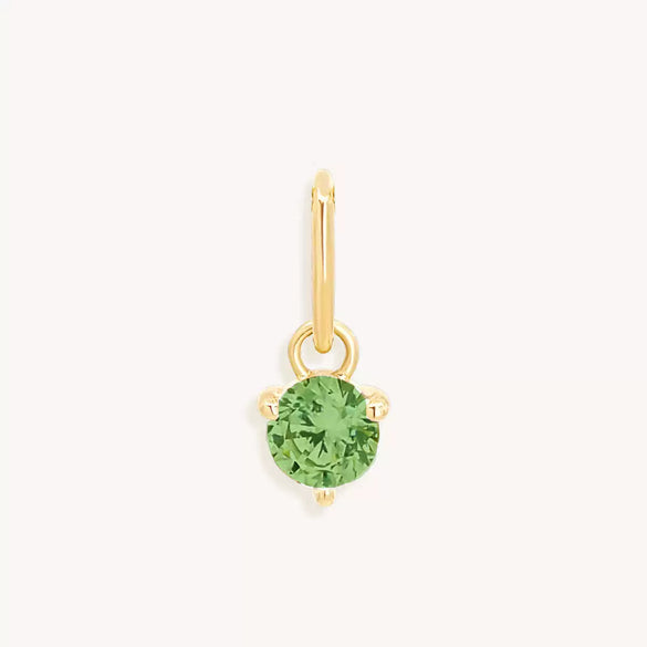 Stainless Steel Geometric Round Zircon Inlaid Electroplating Birthstone Pendant