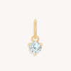 Stainless Steel Geometric Round Zircon Inlaid Electroplating Birthstone Pendant