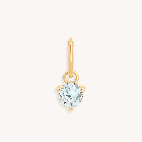 Stainless Steel Geometric Round Zircon Inlaid Electroplating Birthstone Pendant