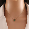 Stainless Steel Geometric Round Zirconium Necklace With Electroplating Treatment
