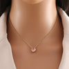 Stainless Steel Geometric Round Zirconium Necklace With Electroplating Treatment