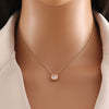 Stainless Steel Geometric Round Zirconium Necklace With Electroplating Treatment