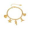 316L Stainless Steel Geometric Seahorse Fishtail Marine Series Pendant Bracelet Electroplated Popular Jewelry For Women