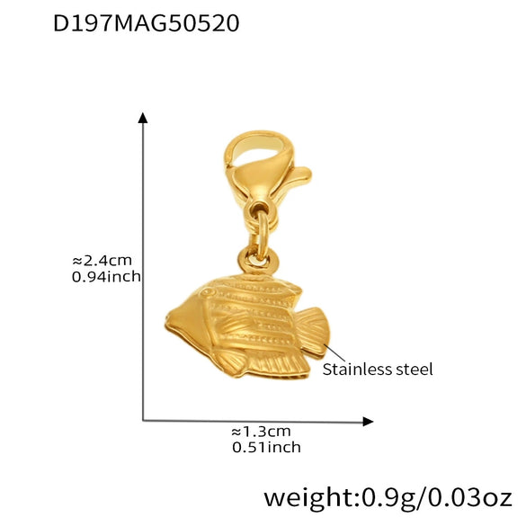 316L Stainless Steel Geometric Seahorse Fishtail Marine Series Pendant Bracelet Electroplated Popular Jewelry For Women
