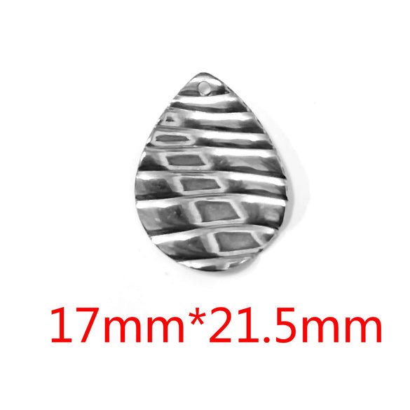 Stainless Steel Geometric Semiembossed Electroplated Earrings Pendant With Flower And Water Drop Design