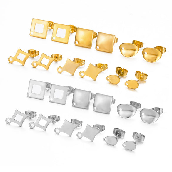 Stainless Steel Geometric Shape Electroplated Handmade Earring Material