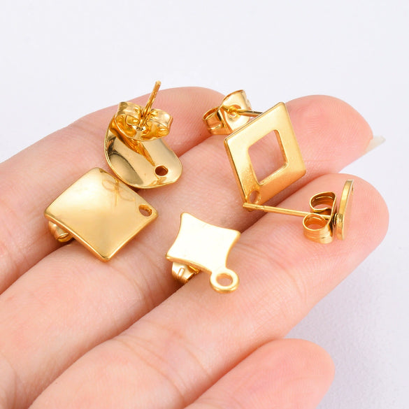 Stainless Steel Geometric Shape Electroplated Handmade Earring Material