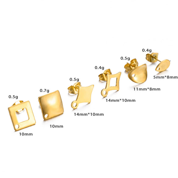 Stainless Steel Geometric Shape Electroplated Handmade Earring Material