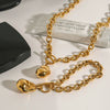 Stainless Steel Geometric Shaped Ball Pendant Cross Chain Ot Buckle Women's Bracelet With 18K Gold Plated Electroplating