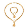 Stainless Steel Geometric Shaped Ball Pendant Cross Chain Ot Buckle Women's Bracelet With 18K Gold Plated Electroplating