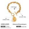 Stainless Steel Geometric Shaped Ball Pendant Cross Chain Ot Buckle Women's Bracelet With 18K Gold Plated Electroplating