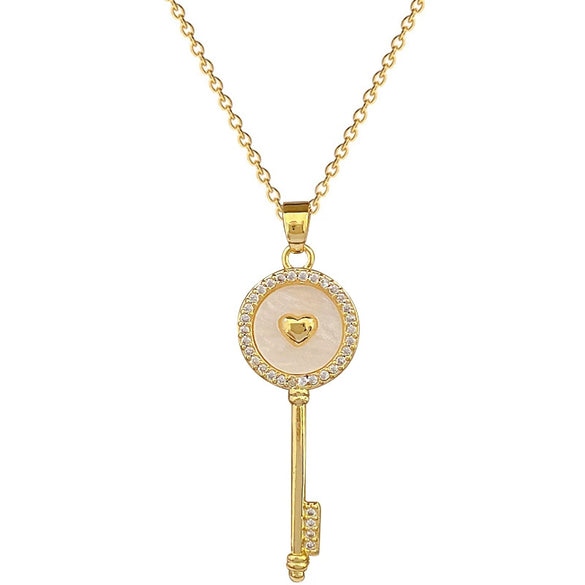 Stainless Steel Geometric Shell Pendant Women's Allmatch Clavicle Necklace