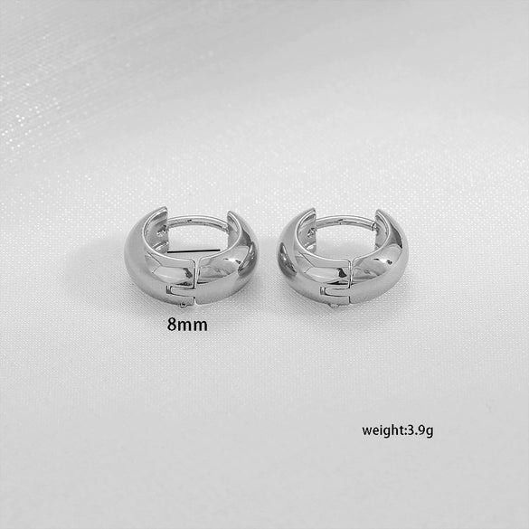 Stainless Steel Geometric Simple Electroplated Unisex Earrings
