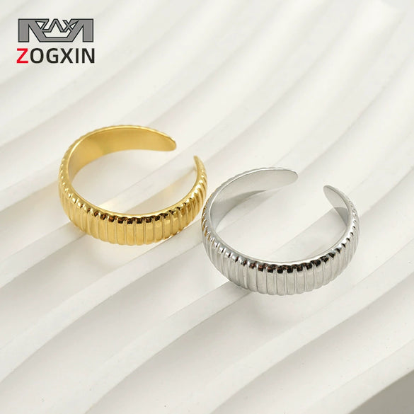 316L Stainless Steel Geometric Simple Style Ring With Electroplating