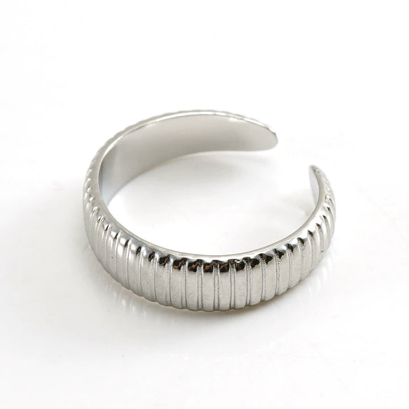 316L Stainless Steel Geometric Simple Style Ring With Electroplating
