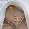 Stainless Steel Geometric Sixpointed Star Diamond Necklace Unisex
