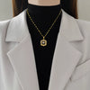 Stainless Steel Geometric Sixpointed Star Diamond Necklace Unisex