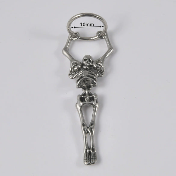 Stainless Steel Geometric Skull Round Closed Septum Lip Ring Puncture Accessories Electroplated