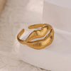 Stainless Steel Geometric Smile Lip Modeling Electroplated Open Ring For Trendy People