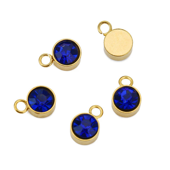 Stainless Steel Geometric Smooth Inlay Zircon Pendant And Bracelet Accessories