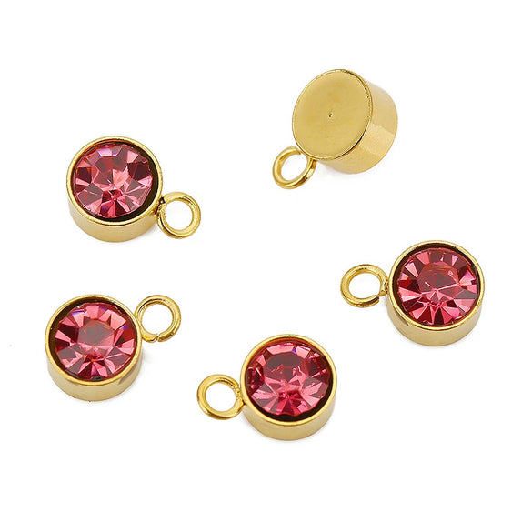 Stainless Steel Geometric Smooth Inlay Zircon Pendant And Bracelet Accessories
