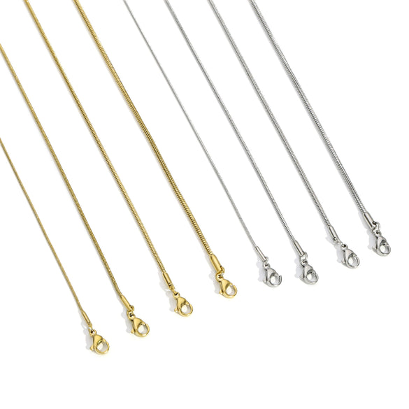 Stainless Steel Geometric Snake Bone Chain Necklace With Pendant For Unisex Electroplating Style