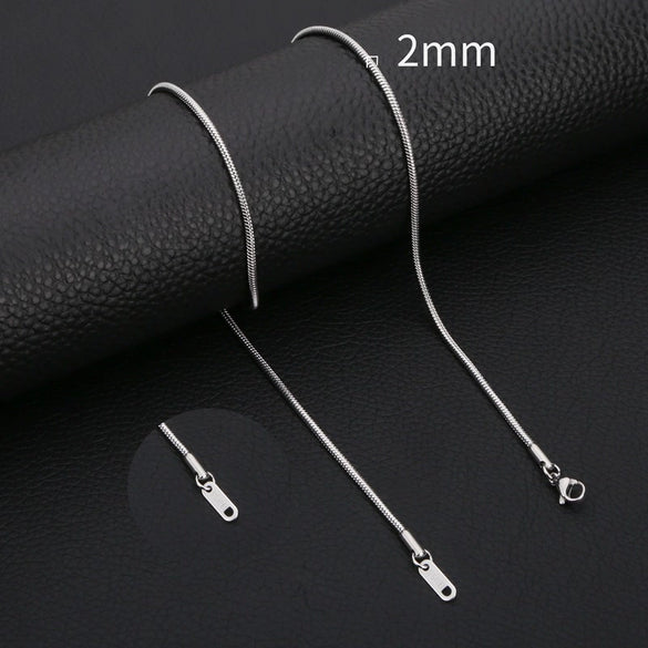 Stainless Steel Geometric Snake Bone Chain Necklace With Pendant For Unisex Electroplating Style