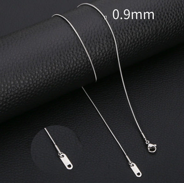 Stainless Steel Geometric Snake Bone Chain Necklace With Pendant For Unisex Electroplating Style