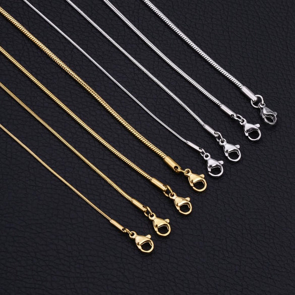 Stainless Steel Geometric Snake Bone Chain Necklace With Pendant For Unisex Electroplating Style