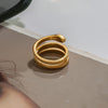 Stainless Steel Geometric Snake Series Electroplated Inlaid Zirconium Women's Ring