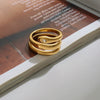 Stainless Steel Geometric Snake Series Electroplated Inlaid Zirconium Women's Ring