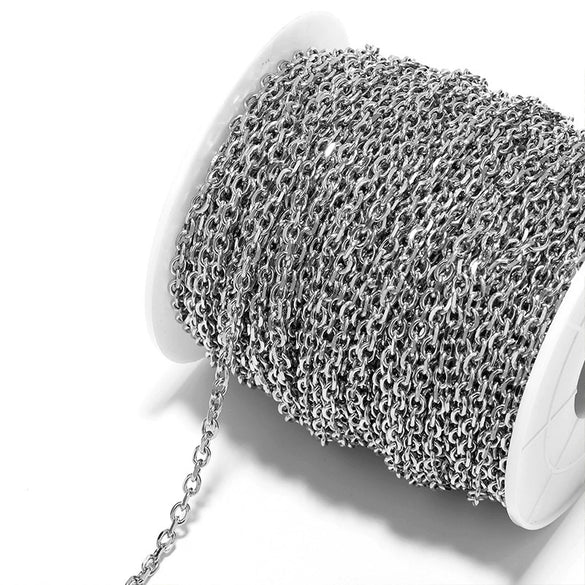 Stainless Steel Geometric Solid Color Electroplated Chain Necklace And Bracelet For Men
