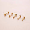 Stainless Steel Geometric Spherical Inserted Pin Rod Lip Nail Ear Bone Nail Cartilage Earrings Puncture Jewelry With Electroplating