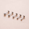 Stainless Steel Geometric Spherical Inserted Pin Rod Lip Nail Ear Bone Nail Cartilage Earrings Puncture Jewelry With Electroplating