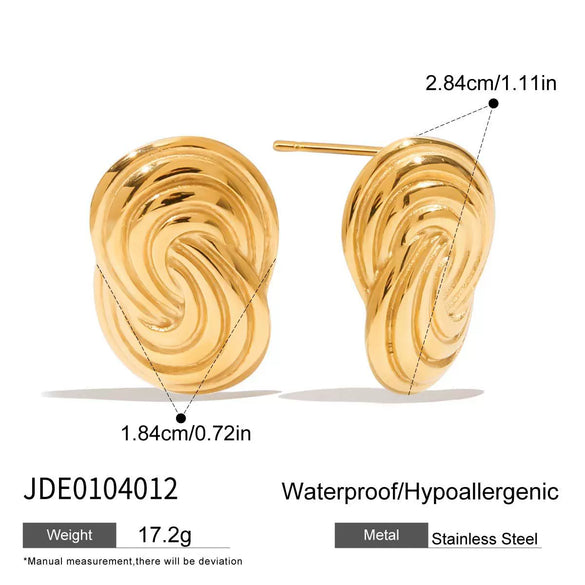 Stainless Steel Geometric Spiral Electroplated Women's Earrings