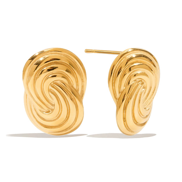 Stainless Steel Geometric Spiral Electroplated Women's Earrings