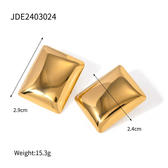 Stainless Steel Geometric Spiral Pattern Vortex Shape Electroplated Women's Earrings