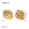 Stainless Steel Geometric Spiral Pattern Vortex Shape Electroplated Women's Earrings