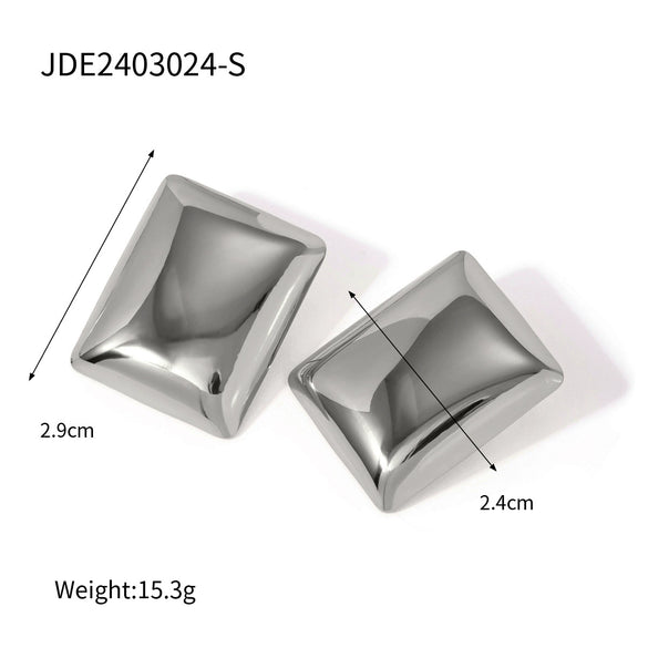 Stainless Steel Geometric Spiral Pattern Vortex Shape Electroplated Women's Earrings
