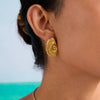 Stainless Steel Geometric Spiral Stud Earrings For Women Electroplated Light Luxury Design