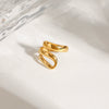 Stainless Steel Geometric Spiral Twisted Open Electroplated Minimalist Allmatch Women's Ring